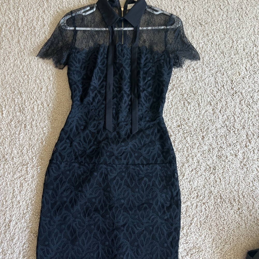 Sandro Blue Sheath Mini Dress with Flutter Sleeves